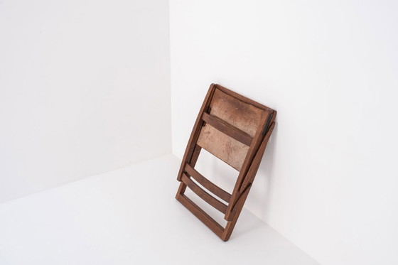 Image 1 of Rare folding stool designed by Peter Hvidt & Orla Mølgaard-Nielsen for Ludvig Pontoppidan, Denmark 1959. 