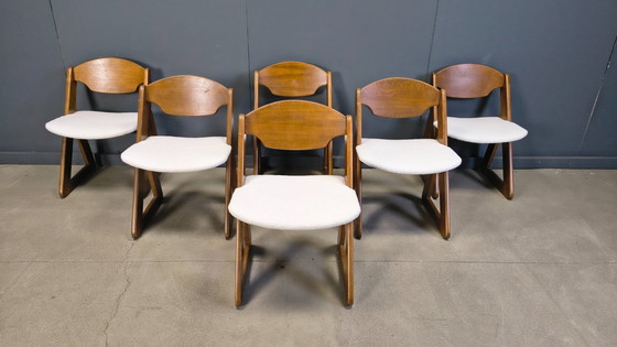 Image 1 of Vintage brutalist dining chairs, set of 6 - 1960s