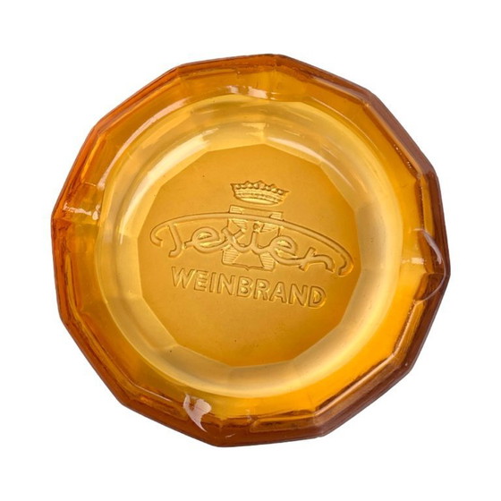 Image 1 of Texier Weinbrand reclame-asbak van glas, Duitsland, jaren 70.