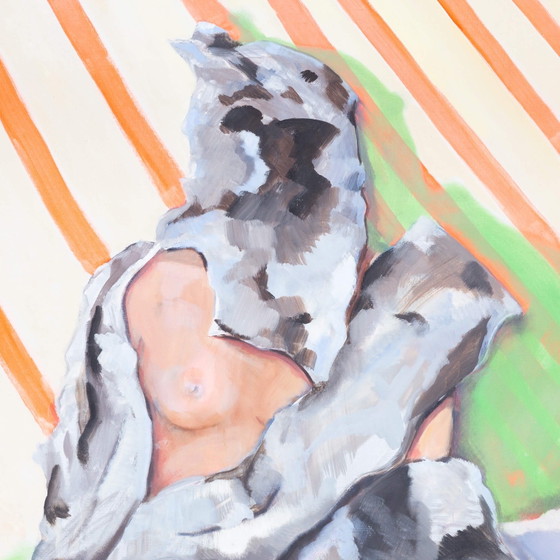 Image 1 of Besonders großes Kunstwerk Jacqueline Borg 1980er Jahre