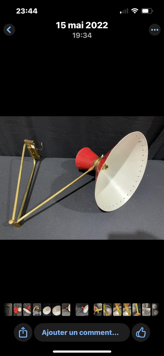 Image 1 of Lampada da parete diabolo rené mathieu lunel stelle in lamiera design xx secolo