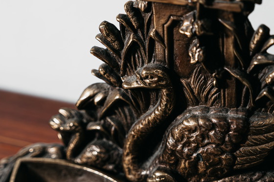 Image 1 of Art Nouveau Brass Umbrella Stand, France, 1960s, Vintage Design