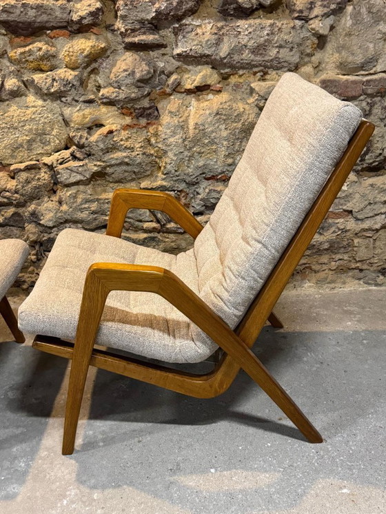 Image 1 of Coppia di Poltrone di Jan Vaněk, anni '40, Completamente Restaurate, Cecoslovacchia