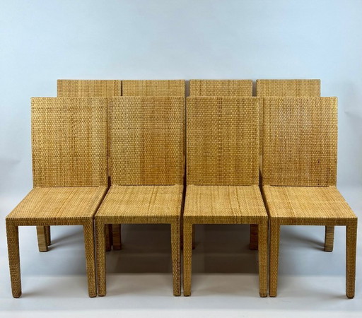 Jean-Michel Frank — Conjunto de ocho sillas de ratán reedición de Écart International.
