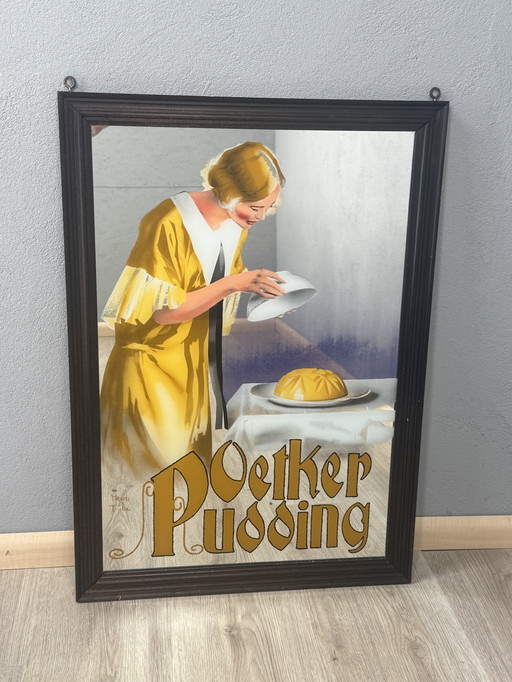 Vintage Oetker Pudding Advertising Mirror - rare & decorative
