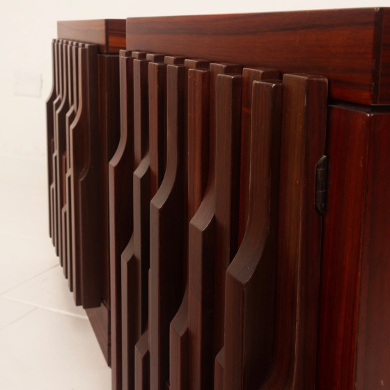 Luciano Frigerio Brutaliste Bois de Padouk Gaetano Tables de nuit pour Frigerio di Desio – Wood (photo 18 of 23)