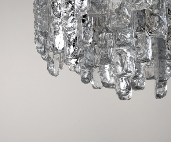 Lampadario Kalmar in vetro effetto ghiaccio, Austria, anni '70 – Glass, Metal (photo 3 of 9)