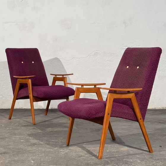 Pair of Armchairs, Attributed to Jaroslav Šmídek, Czechoslovakia, 1960s – Textile (photo 10 of 11)