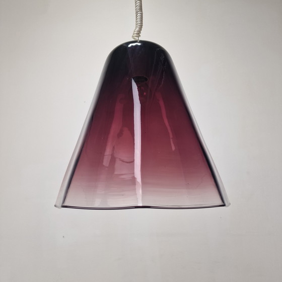 Image 1 of Italiaanse elegantie - Leucos hanglamp met transparant paars Murano glas