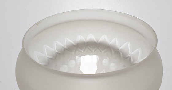 Image 1 of Lampada da soffitto Art Déco in vetro tagliato e cromato