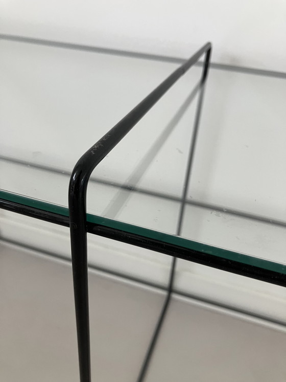 Vintage Wandkastje Zwart Met Glazen Plaatjes – Wandrek, Metal, Glass (photo 5 of 6)