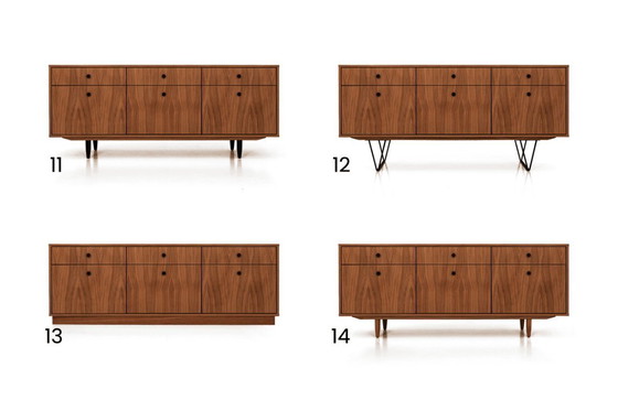 Image 1 of Dressoir van gebeitst teakhout T-S10 met zes laden