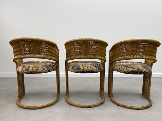 Image 1 of 3 chaises en rotin de Luit van der Helm des années 1980