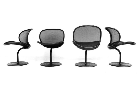 Image 1 of Come nuove! Set vintage di 4 sedie O-Line, disegnate dal Prof. Herbert Ohl per Wilkhahn nel 1982, in condizioni da museo!