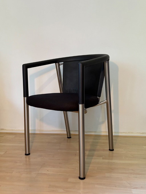 Flexform design stoel, Zwart met geborsteld staal. – vergaderstoel, Plastic (photo 2 of 11)