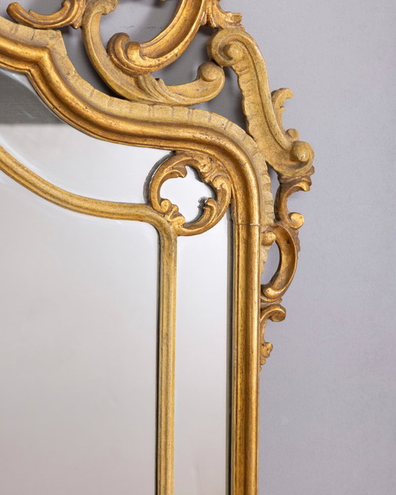 Image 1 of BAROKKE STIJL VERGULDE HOUTEN WANDSPIEGEL UIT HET BEGIN VAN DE 20E EEUW