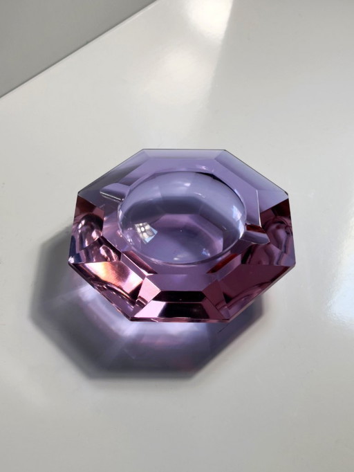 Vintage Alexandrite glass ashtray Cesare Toso Fratelli Toso Prisma 70s Italy Palo Santo bowl Murano 70s