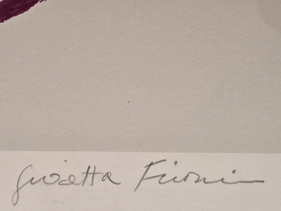 Image 1 of GIOSETTA FIORONI (Italian Pop Art). "Double Liberty, Violet" - Textured silkscreen with pigment, 70x100 cm