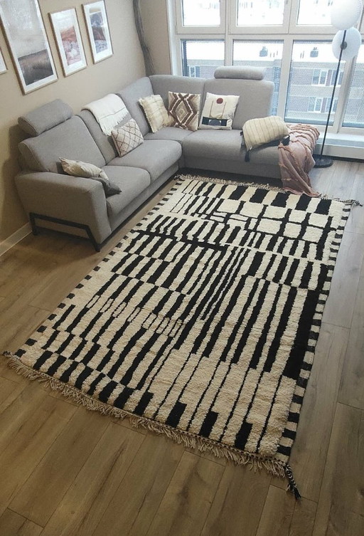 Berbertapijt vloedkleed nieuw wol 200 cm x 300 cm marokkaans