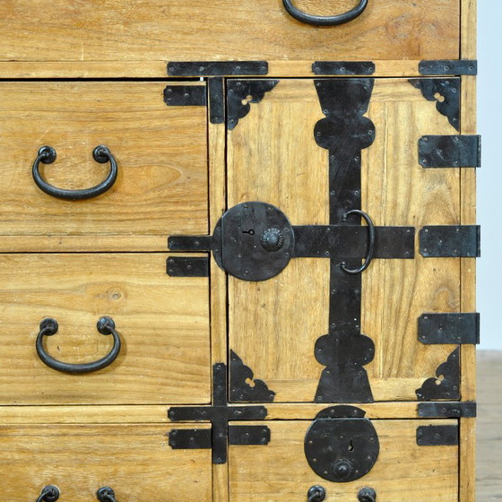 Japanese Tansu chest of drawers, circa 1880, Iron, Wood, Black (photo 10 of 14)
