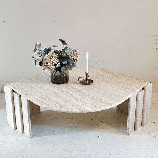 Travertine coffee table 70's