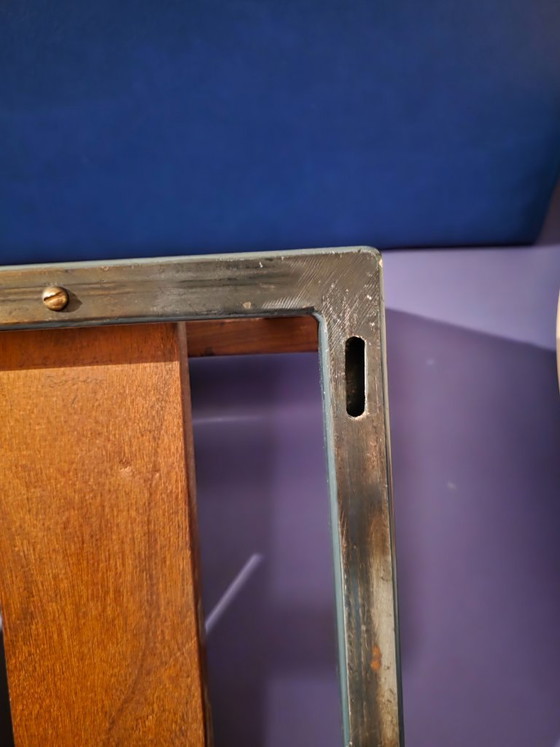 Image 1 of Vintage Wandkapstok. Deens ontwerp, Teak hout/Metaal Donkergroen