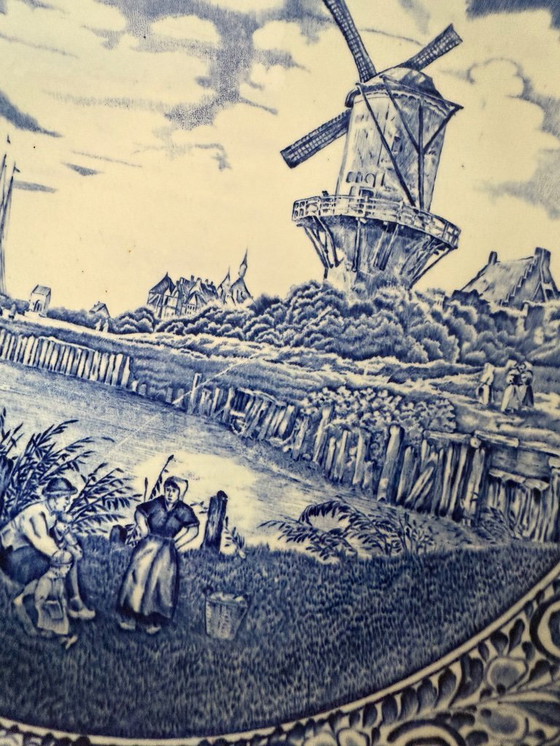 Image 1 of Boch Royal Sphinx porseleinen Delfts blauw decoratiebord 