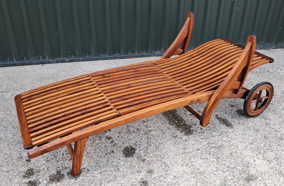 Image 1 of Barkers Traditionals teak lounger with Pandi mattress cushion