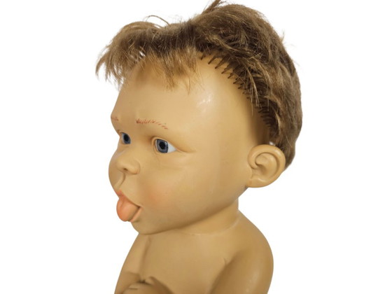Joimy baby figure with brown hair - XL - Made in Spain - 1996, Decorative Objects, Plastic, Vintage (photo 7 of 8)