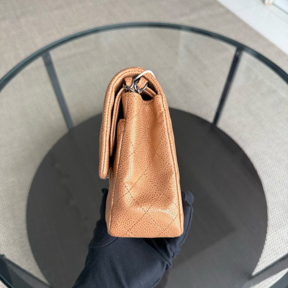 Image 1 of Chanel Classic Flap Medium - 25cm Quilted Caviar Gold Silver Hardware Series 14