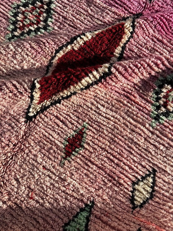 Image 1 of Roze Marokkaans Boujad-tapijt 160x250 cm, wollen tapijt – Tapijt voor moderne interieurs