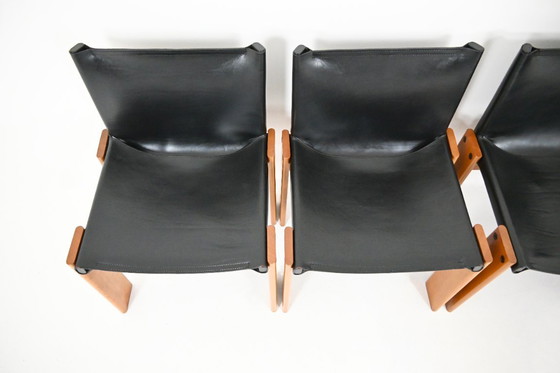 Image 1 of Chaises de salle à manger Monk par Afra & Tobia Scarpa pour Molteni, 1970, ensemble de 4