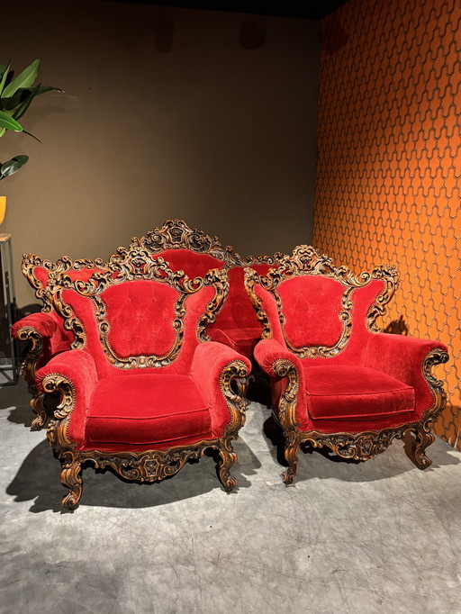 Barocke Luxus-Sofa-Garnitur Klassisch & Elegant