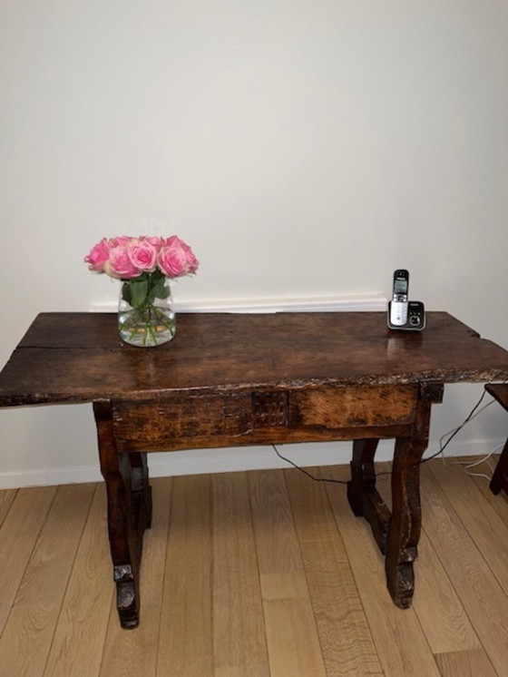 Image 1 of An antique wooden Spanish wall table
