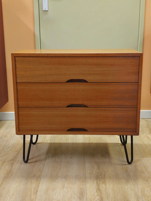 Vintage Chest of Drawers Small Drawer Cabinet Small Cabinet Hairpin Legs
