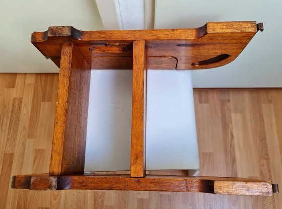 Image 1 of Antieke kajuit trap jachtboot trap ladder hout met koper