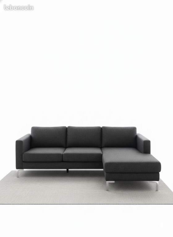 Image 1 of IKEA Karlstad 2-zitsbank + chaise longue rechts – antracietgrijs – Goede staat