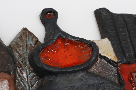 Image 1 of Ceramic Wall Plaquette by the Belgian Artist Elisabeth Vandeweghe for Amphora, 1960s