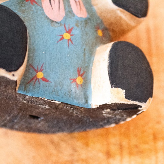 Image 1 of Orsetto di peluche in legno, decorazione vintage per la cameretta.