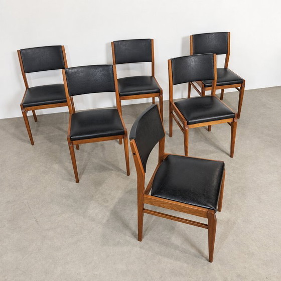 Ensemble de 6 chaises de salle à manger scandinaves vintage – Années 60 – Mid-Century – Wood (photo 4 of 11)