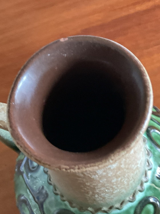 Smaragdgrüne emaillierte Keramik-Krugvase, Gläser & Karaffe (Foto 10 von 15)