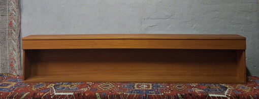 Zwevend Teak Dressoir / Plank van Teak met Verlichting, Denemarken jaren 60