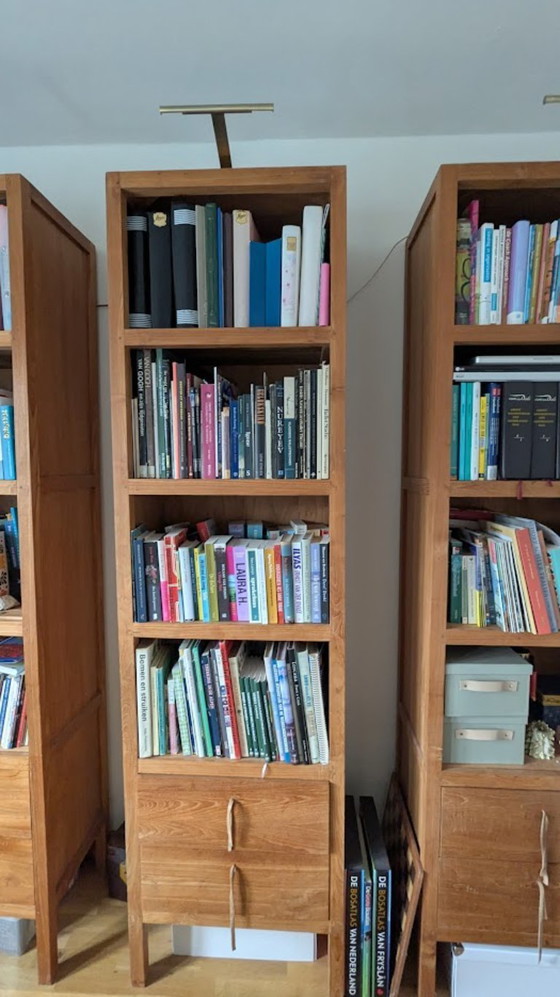 Image 1 of Ensemble de 4 bibliothèques en teck + éclairage