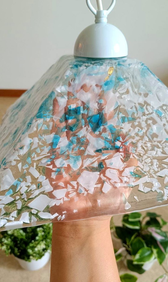 Image 1 of Lustre MURANO Sylcom à hauteur réglable / échelles blanches et bleues Neuf