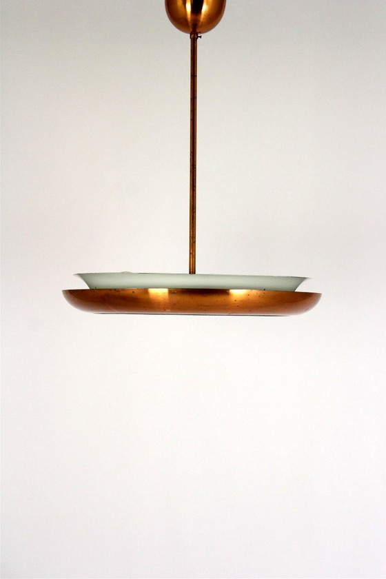 Image 1 of Bauhaus UFO-hanglamp van Josef Hurka voor Napako, jaren 1930.