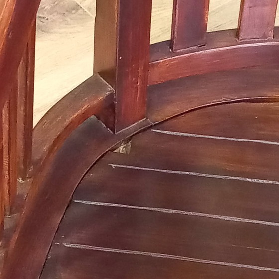 Image 1 of Chaise de bureau ancienne en acajou à coupelles