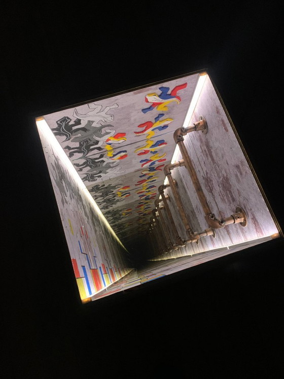 Würfelförmiger Couchtisch – Eiche | Infinity Art Table | Handgefertigt – Couchtische, Glass, Wood (photo 3 of 5)
