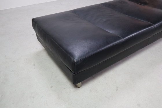 Image 1 of Divano/letto Zanotta "Europa" in pelle nera, Italia 1988