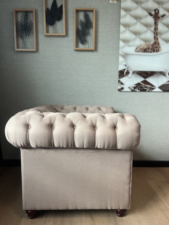 Image 1 of Sedia - Nuova poltrona Chesterfield Brighton in tessuto