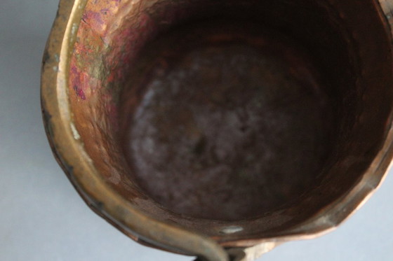 Image 1 of Solid copper kettle, copper pot, planter, cachepot with handle, vintage